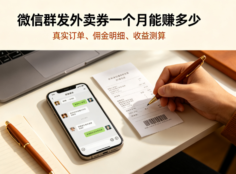 微信群发外卖券一个月能赚多少